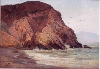 Henry Otto Wix Rocky Coast with Birds oil painting picture